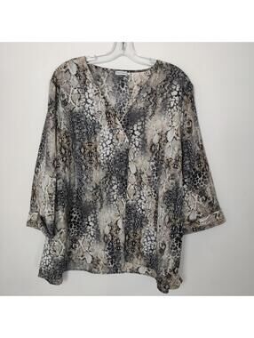 Paraphrase Snake Print Blouse Size 3X Mafia Boss